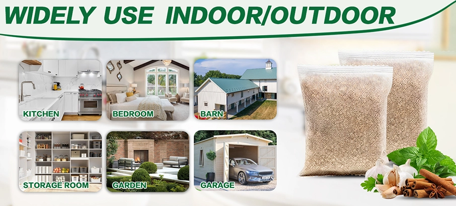 Use Pest Vault indoors and outdoors: kitchen, bedroom, barn, storage room, garden, garage